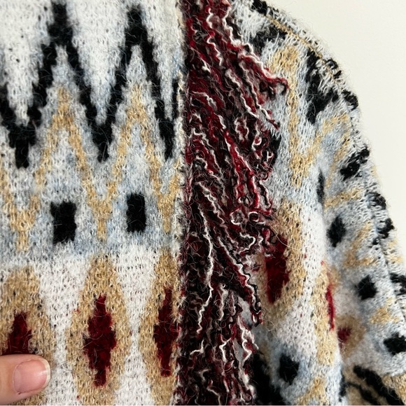 By Anthropologie Paloma Fringed Animal Print Cardigan Sweater - Picture 9 of 16